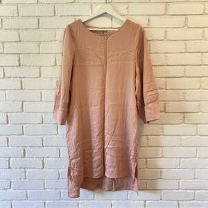 Native Youth Pink Loose 3/4 Sleeve Comfy One Length Dress Women’s Size Medium
